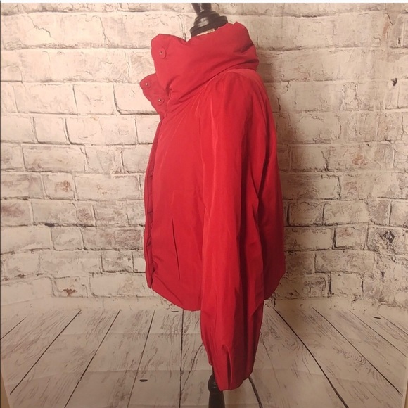 Ann Taylor red pillow collar down feather coat - Picture 4 of 8